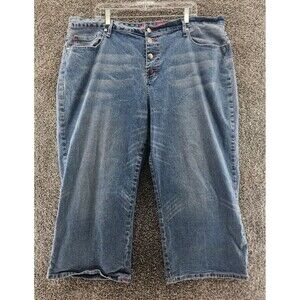 zana di size 26 plus capri light wash pink stitching denim capri